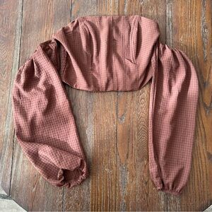 Wild Fable Chocolate Brown Textured Crop Top Size S